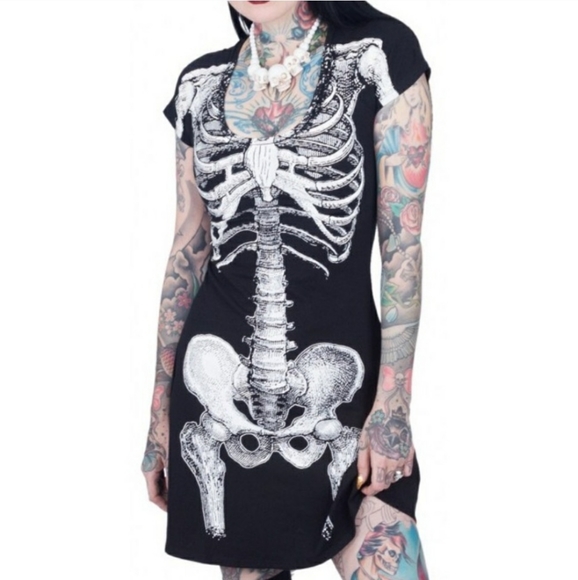 💀 Skeleton Dress 💀HALFWAY TO HALLOWEEN SALE! - Picture 2 of 13